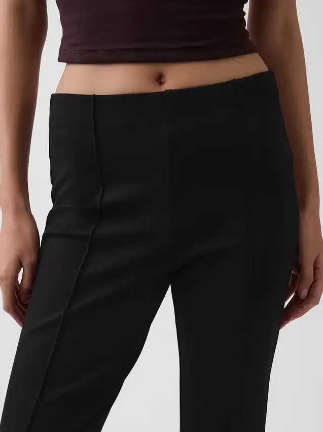 Pantaloni corti a vita alta in maglia doppia