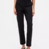 Pantaloni cropped slim a vita alta in maglia doppia