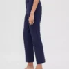 Pantaloni cropped slim a vita alta in maglia doppia