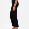 Pantaloni cropped slim a vita alta in maglia doppia