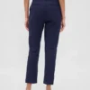 Pantaloni cropped slim a vita alta in maglia doppia