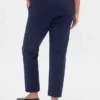 Pantaloni cropped slim a vita alta in maglia doppia