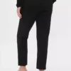Pantaloni cropped slim a vita alta in maglia doppia