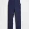 Pantaloni cropped slim a vita alta in maglia doppia