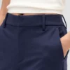 Pantaloni cropped slim a vita alta in maglia doppia
