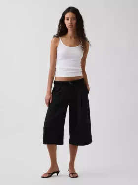 Pantaloni culotte a vita bassa