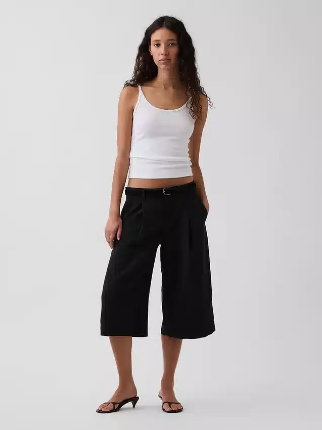 Pantaloni culotte a vita bassa