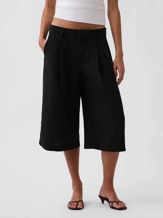 Pantaloni culotte a vita bassa