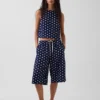 Pantaloni culotte comodi e dalla vestibilità morbida in misto lino