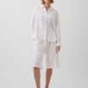 Pantaloni culotte comodi e dalla vestibilità morbida in misto lino