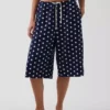 Pantaloni culotte comodi e dalla vestibilità morbida in misto lino
