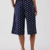 Pantaloni culotte comodi e dalla vestibilità morbida in misto lino