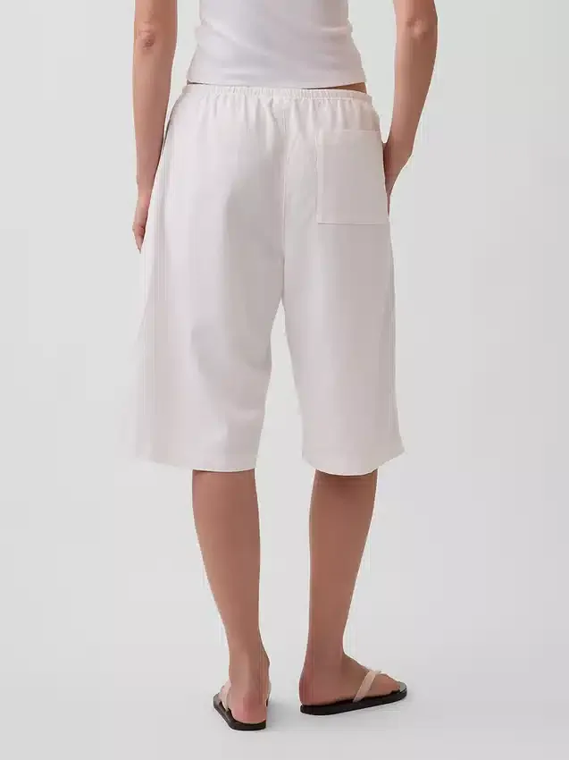 Pantaloni culotte comodi e dalla vestibilità morbida in misto lino