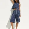 Pantaloni culotte comodi e dalla vestibilità morbida in misto lino