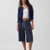 Pantaloni culotte comodi e dalla vestibilità morbida in misto lino