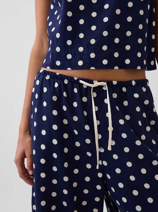 Pantaloni culotte comodi e dalla vestibilità morbida in misto lino