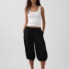 Pantaloni culotte in garza di cotone