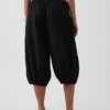 Pantaloni culotte in garza di cotone