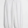 Pantaloni culotte in garza di cotone