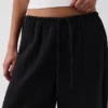 Pantaloni culotte in garza di cotone