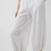 Pantaloni culotte in garza di cotone