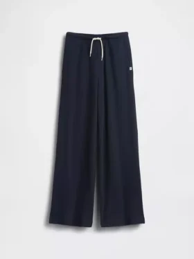 Pantaloni da bambino a gamba larga, comodi e dalla vestibilità rilassata, in maglia a nido d’ape