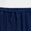 Pantaloni da bambino in garza di cotone dal taglio comodo e a gamba larga