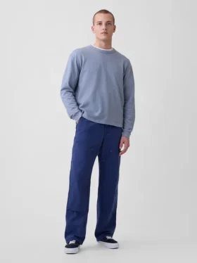 Pantaloni da carpentiere in tela ampia anni ’90 con rinforzi sulle ginocchia