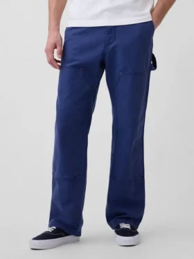 Pantaloni da carpentiere in tela ampia anni ’90 con rinforzi sulle ginocchia