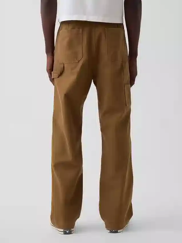 Pantaloni da carpentiere in tela ampia anni ’90 con rinforzi sulle ginocchia