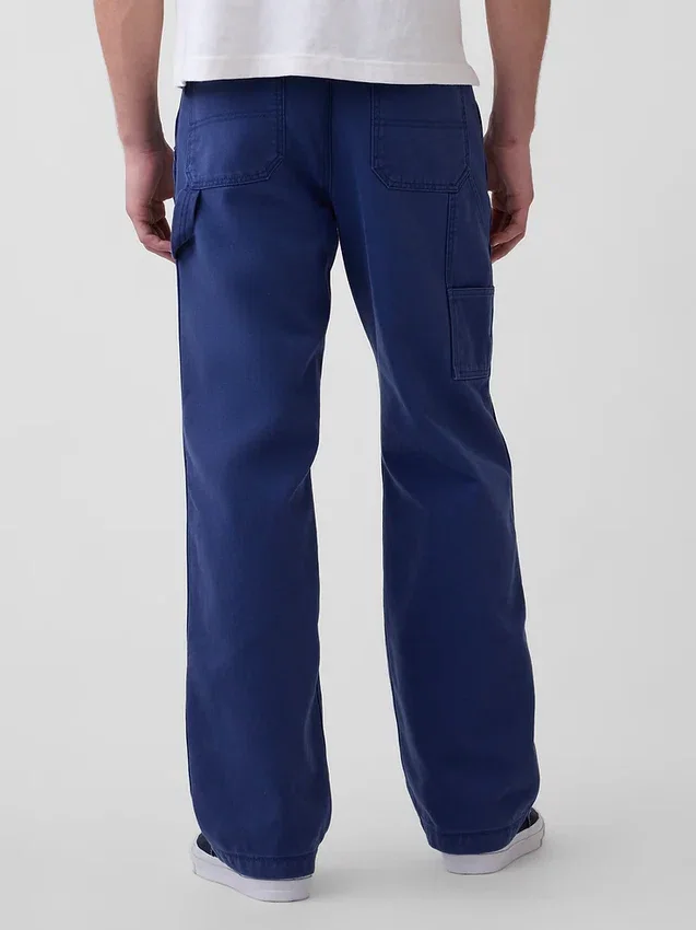 Pantaloni da carpentiere in tela ampia anni ’90 con rinforzi sulle ginocchia