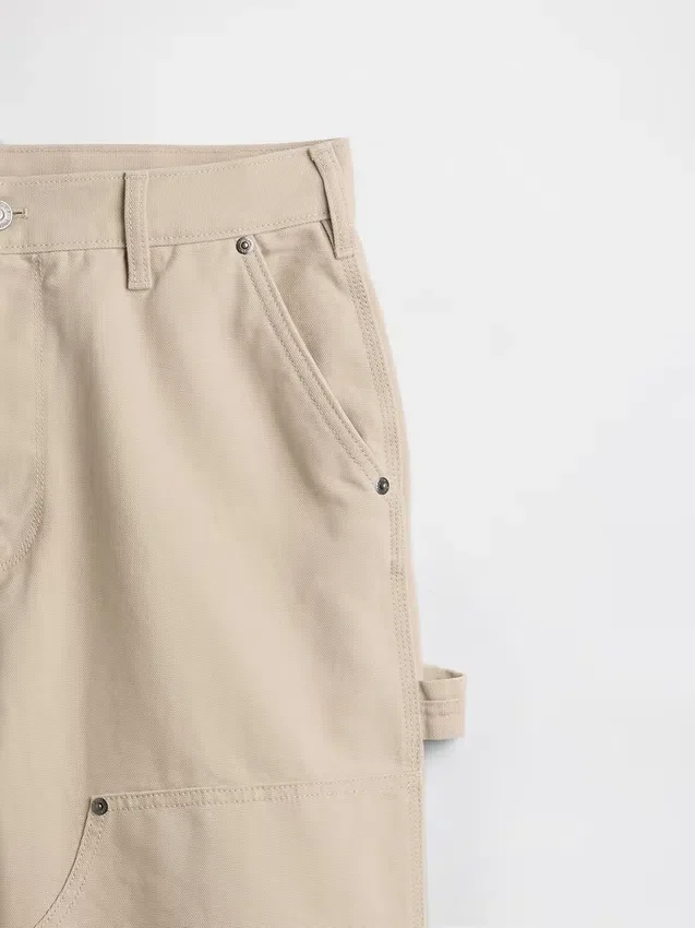 Pantaloni da carpentiere in tela ampia anni ’90 con rinforzi sulle ginocchia