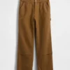 Pantaloni da carpentiere in tela ampia anni ’90 con rinforzi sulle ginocchia