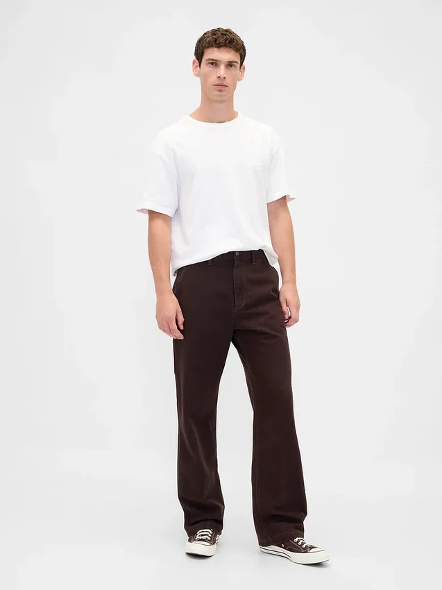 Pantaloni da carpentiere larghi in tela stile anni '90
