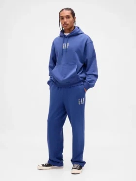 Pantaloni da ginnastica da adulto in tessuto pesante con logo, vestibilità comoda