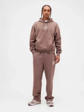 Pantaloni da ginnastica da adulto in tessuto pesante con logo, vestibilità comoda