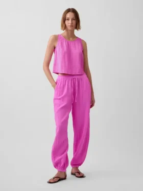 Pantaloni da jogging comodi in garza di cotone