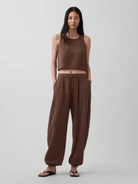 Pantaloni da jogging comodi in garza di cotone