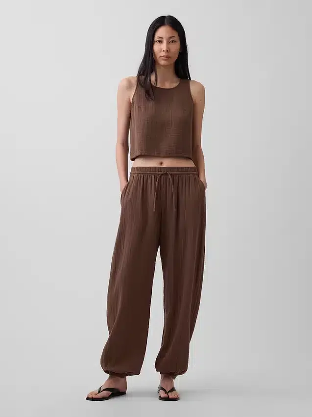 Pantaloni da jogging comodi in garza di cotone