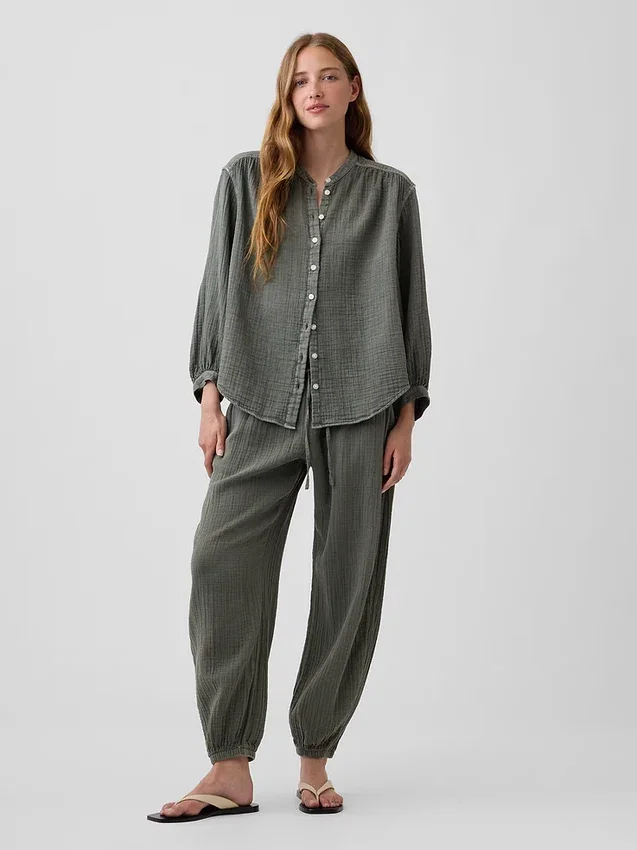 Pantaloni da jogging comodi in garza di cotone