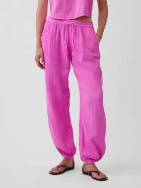 Pantaloni da jogging comodi in garza di cotone