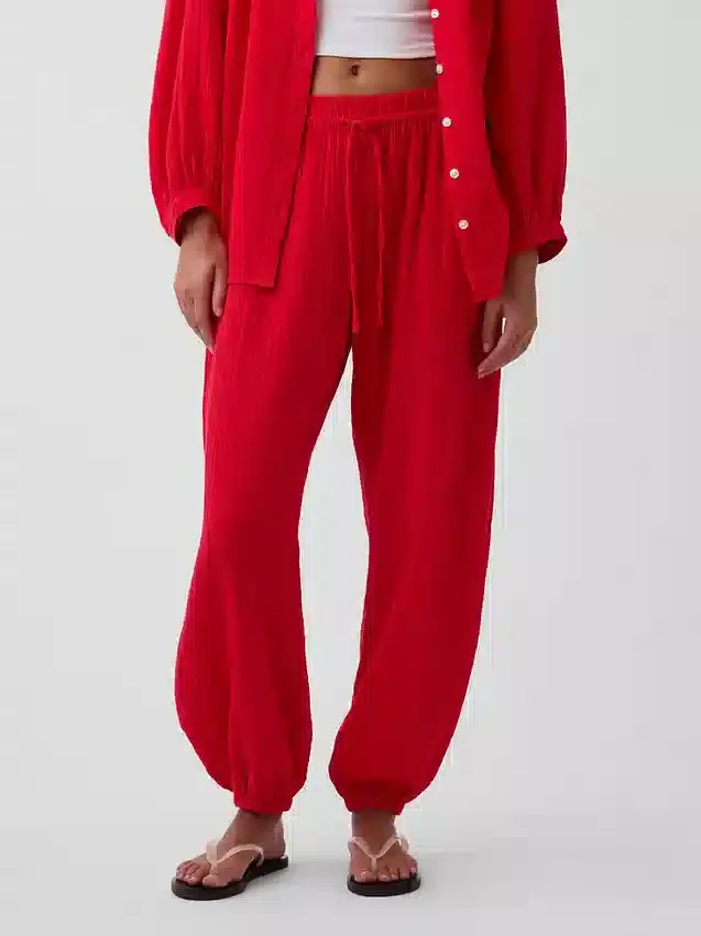 Pantaloni da jogging comodi in garza di cotone