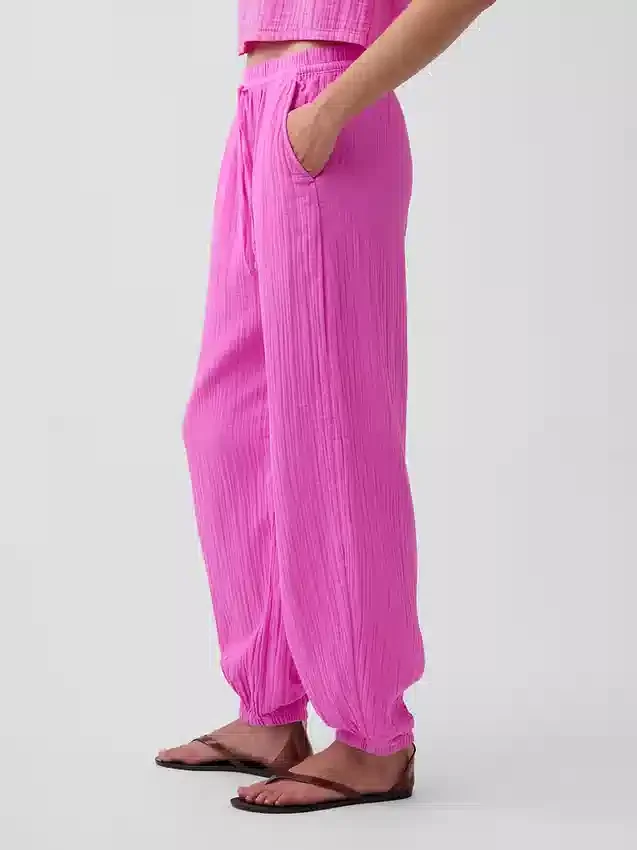 Pantaloni da jogging comodi in garza di cotone