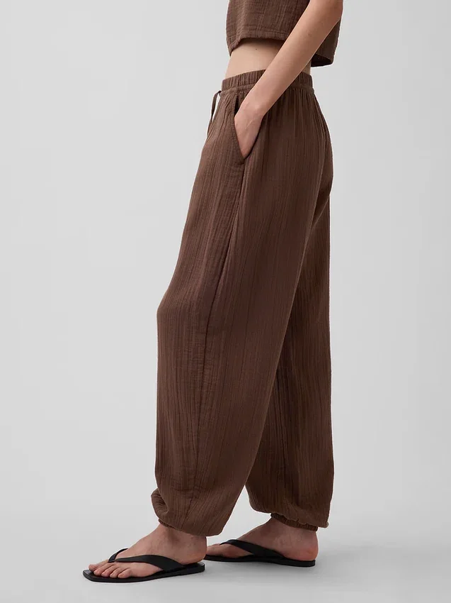 Pantaloni da jogging comodi in garza di cotone