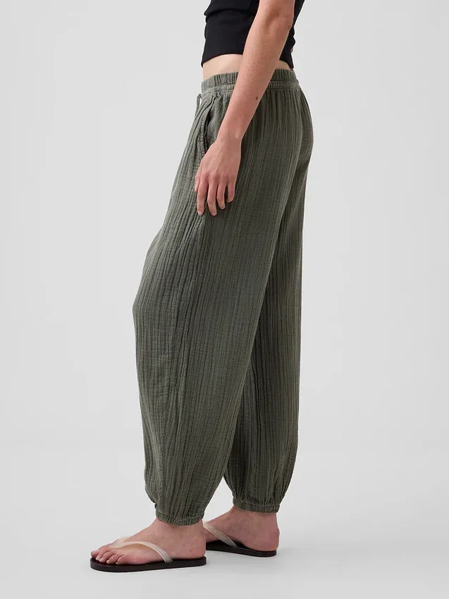 Pantaloni da jogging comodi in garza di cotone