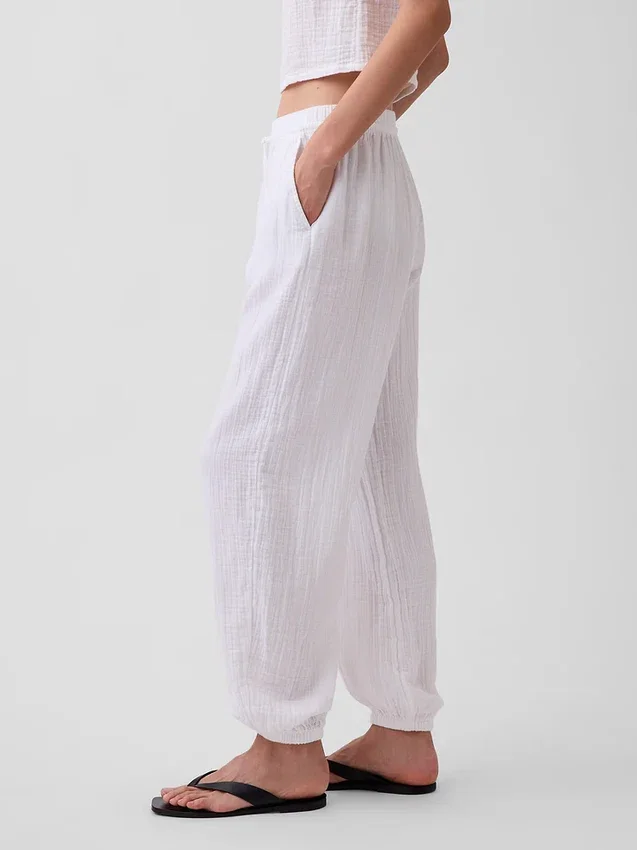 Pantaloni da jogging comodi in garza di cotone