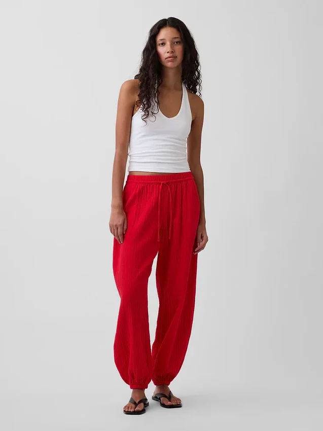 Pantaloni da jogging comodi in garza di cotone