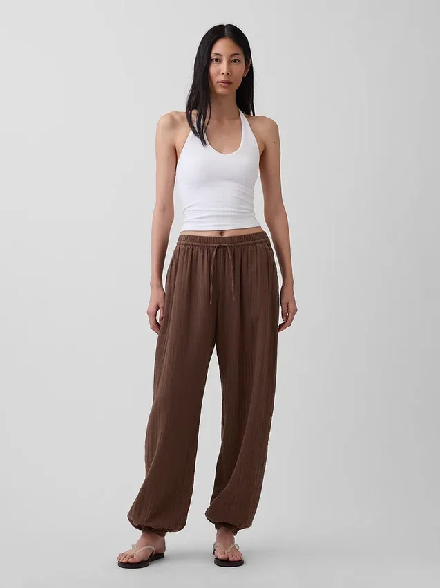 Pantaloni da jogging comodi in garza di cotone