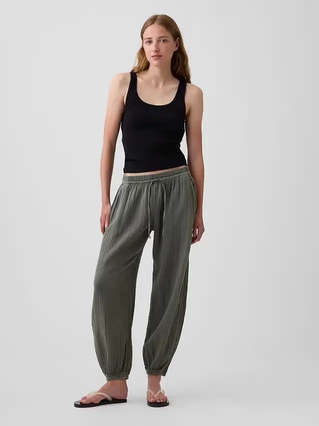 Pantaloni da jogging comodi in garza di cotone