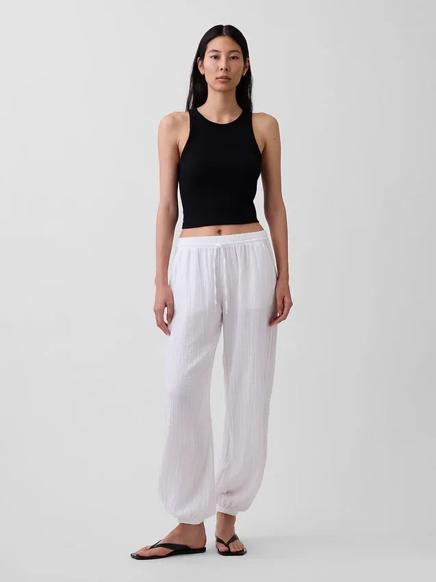 Pantaloni da jogging comodi in garza di cotone